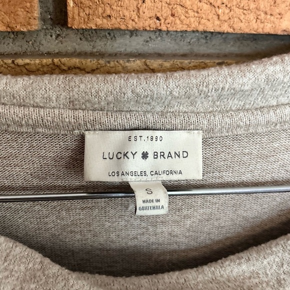 Lucky Brand Off the Shoulder Knit Sweater Beige Size Small - Picture 5 of 9